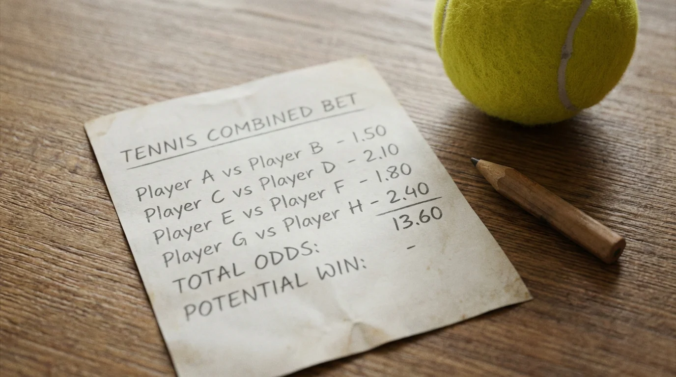 Boleto de apuesta combinada con varios partidos del circuito ATP
