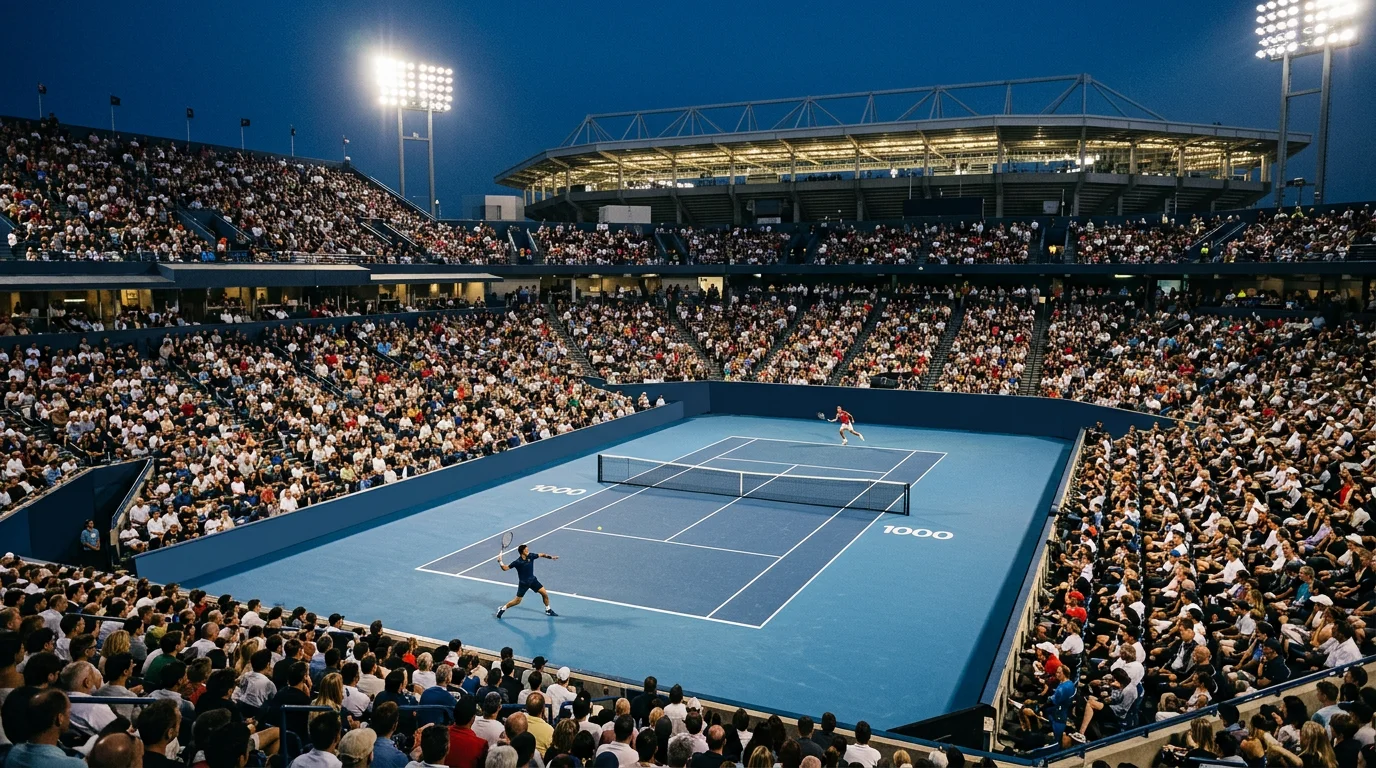 Pista central de Masters 1000 del circuito ATP con público completo durante final